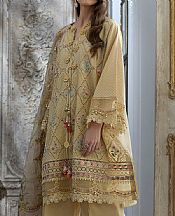 Sobia Nazir Sand Gold Lawn Suit- Pakistani Designer Lawn Suits