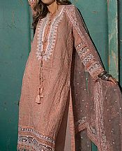 Sobia Nazir Peach Lawn Suit- Pakistani Designer Lawn Suits