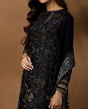 Sobia Nazir Black Herringbone Suit- Pakistani Winter Dress