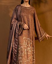 Sobia Nazir Clay Brown Herringbone Suit- Pakistani Winter Clothing