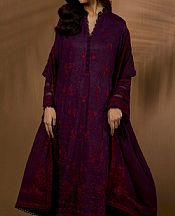 Sobia Nazir Eggplant Herringbone Suit- Pakistani Winter Dress