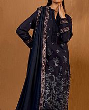 Sobia Nazir Navy Blue Khaddar Suit- Pakistani Winter Clothing