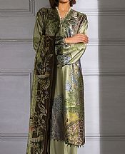 Sobia Nazir Pistachio Green Silk Suit- Pakistani Designer Chiffon Suit