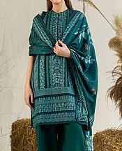 Sobia Nazir Bottle Green Karandi Suit- Pakistani Winter Dress