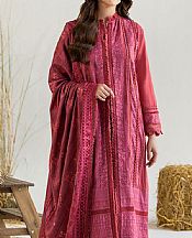 Sobia Nazir Pastel Red Karandi Suit- Pakistani Winter Clothing