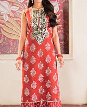 So Kamal Auburn Red Lawn Suit (2 Pcs)- Pakistani Designer Lawn Suits