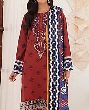 So Kamal Auburn Red Khaddar Suit- Pakistani Winter Dress