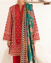 So Kamal Red Khaddar Suit- Pakistani Winter Clothing