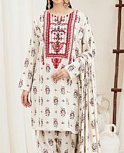 So Kamal Off-white Khaddar Suit- Pakistani Winter Dress