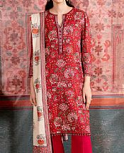 So Kamal Crimson Khaddar Suit (2 Pcs)- Pakistani Winter Clothing