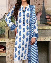 So Kamal White/Blue Khaddar Suit- Pakistani Winter Dress