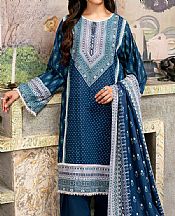 So Kamal Denim Blue Khaddar Suit- Pakistani Winter Dress