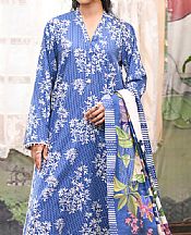 So Kamal Cornflower Blue Khaddar Suit- Pakistani Winter Dress