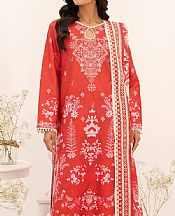 So Kamal Faded Red Lawn Suit- Pakistani Lawn Dress