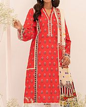 So Kamal Coral Red Lawn Suit (2 pcs)- Pakistani Designer Lawn Suits