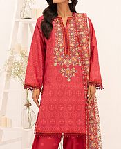 So Kamal Faded Red Lawn Suit- Pakistani Designer Lawn Suits