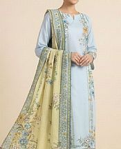 So Kamal Light Blue Lawn Suit (2 pcs)- Pakistani Designer Lawn Suits