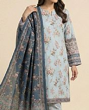 So Kamal Light Blue Lawn Suit- Pakistani Designer Lawn Suits