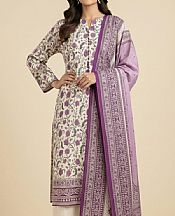 So Kamal Off White/Plum Lawn Suit- Pakistani Designer Lawn Suits