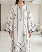 So Kamal White/Black Lawn Suit (2 Pcs)- Pakistani Lawn Dress