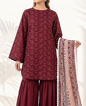 Wine Berry Lawn Suit (2 pcs)