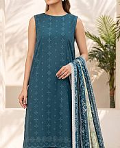 Teal Blue Lawn Suit (2 pcs)