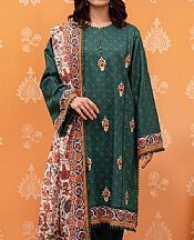 So Kamal Dark Green Lawn Suit (2 pcs)- Pakistani Lawn Dress