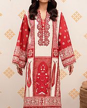 So Kamal Off White/Red Lawn Suit (2 pcs)- Pakistani Designer Lawn Suits