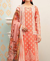 So Kamal Dark Peach Lawn Suit (2 pcs)- Pakistani Lawn Dress