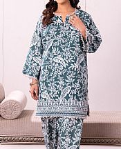 So Kamal Mineral Green/Off White Lawn Suit (2 pcs)- Pakistani Designer Lawn Suits