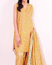 So Kamal Golden Yellow Lawn Suit- Pakistani Designer Lawn Suits
