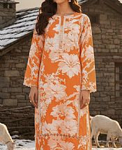 So Kamal Off White/Orange Karandi Suit (2 pcs)- Pakistani Winter Clothing