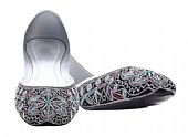 Ladies Khussa- Black/Silver- Khussa Shoes for Women
