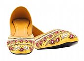 Ladies Khussa- Yellow- Pakistani Khussa Shoes