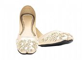 Ladies Khussa- Cream- Pakistani Khussa Shoes