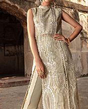 Threads And Motifs Beige Organza Suit- Pakistani Chiffon Dress