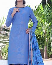 Cornflower Blue Khaddar Suit- Pakistani Winter Dress