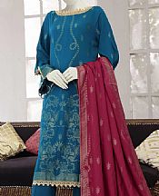 Denim Blue Linen Suit- Pakistani Winter Dress