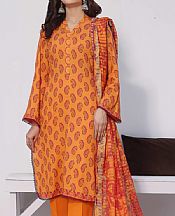 Vs Textile Safety Orange Lawn Suit- Pakistani Designer Lawn Suits