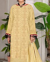 Light Golden Linen Suit- Pakistani Winter Dress