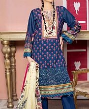 Vs Textile Royal Blue Lawn Suit- Pakistani Lawn Dress