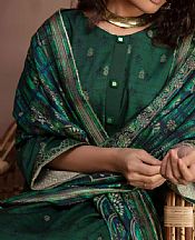 Bottle Green Jacquard Suit- Pakistani Winter Clothing