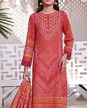 Vs Textile Bright Orange Lawn Suit- Pakistani Lawn Dress