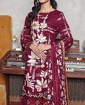 Burgundy Linen Suit- Pakistani Winter Dress