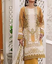 Mustard/White Lawn Suit- Pakistani Designer Lawn Dress