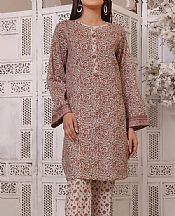 Red/Off-white Lawn Suit (2 Pcs)- Pakistani Designer Lawn Dress