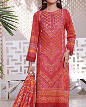 Vs Textile Pastel Red Lawn Suit- Pakistani Lawn Dress