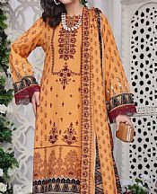 Orange Lawn Suit- Pakistani Designer Lawn Dress