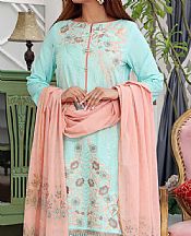 Light Turquoise Lawn Suit- Pakistani Designer Lawn Dress