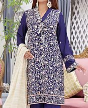 Vs Textile Royal Blue Lawn Suit- Pakistani Designer Lawn Suits